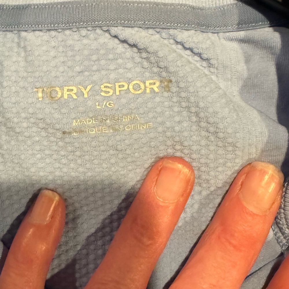 Tory Sport Light Blue Long Sleeve Top Size Large - Picture 3 of 3